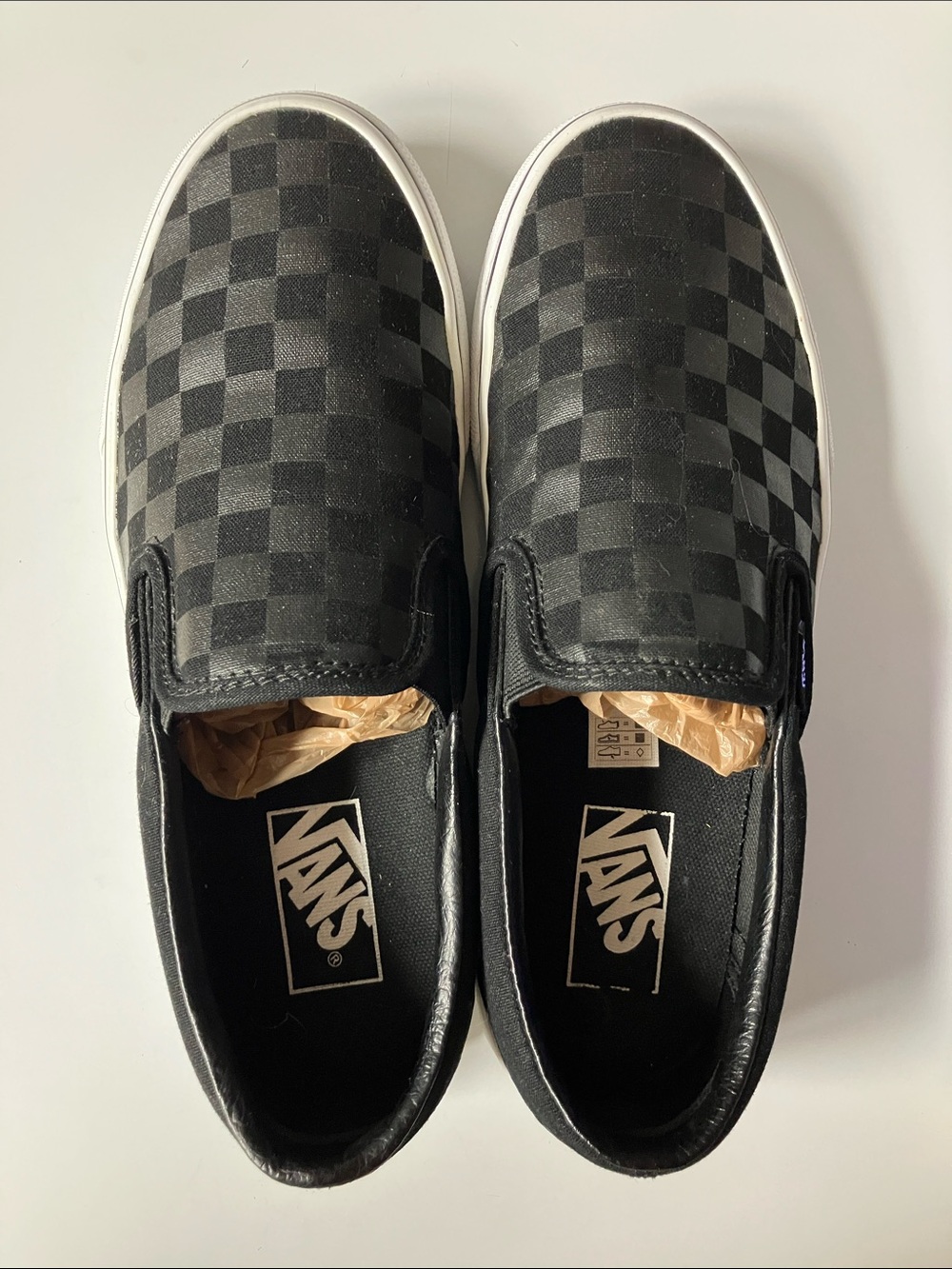 Vans Checkerboard Slip-On Sneakers - Black